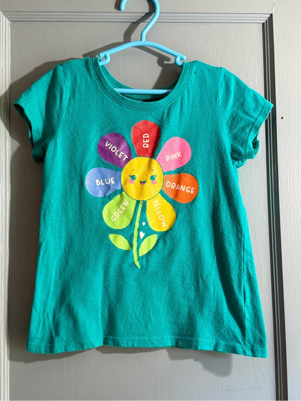 The Children's Place Teal Short Sleeve Flower Graphic Tee